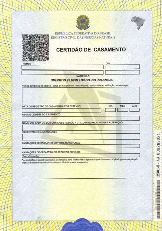 Certidão de Casamento