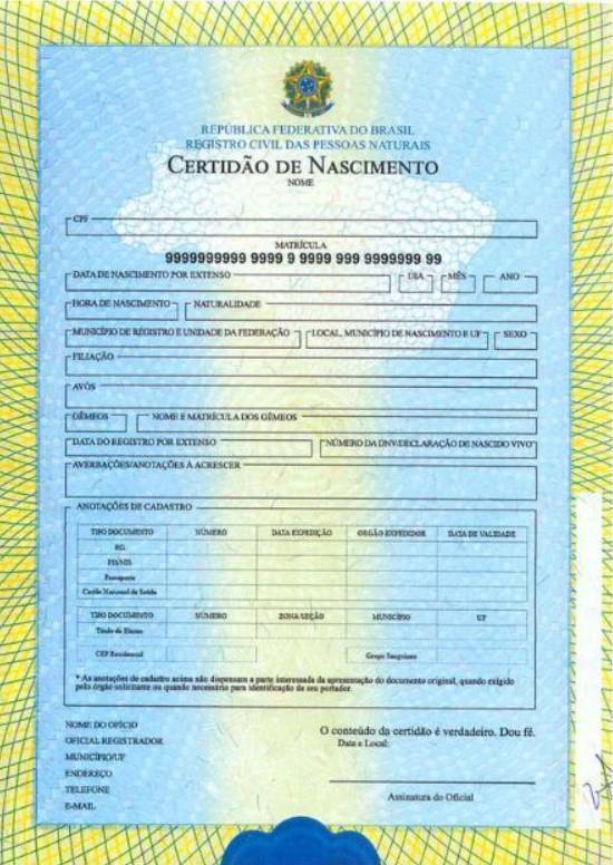 Certidão de Nascimento